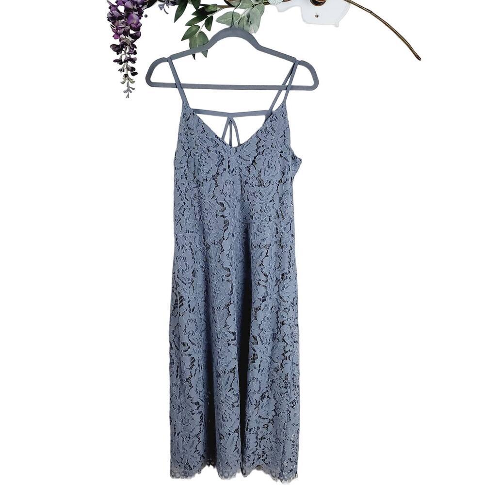 ✨ NWT Chaser Vintage Lace T-Strap Back Dress Pewter Gray M Whimsigoth